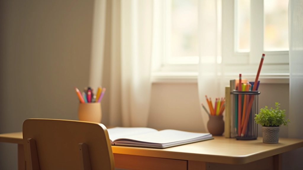 Child's study desk setup